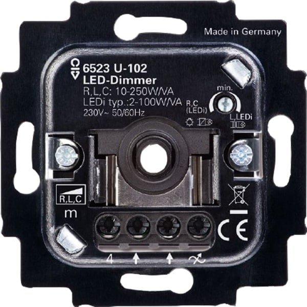 ABB Busch-Jaeger 6523U-102-500 LED Dimmer - 230V - fase aansnijding - 2W-100W ABB Busch-Jaeger 6523U-102-500 LED Dimmer - 230V - fase aansnijding - 2W-100W