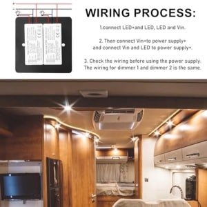DC12V-24V LED-dimmer: dubbele RV-dimmer 120W 5A PWM 2-weg draaischakelaar voor camper/camper/boot/vrachtwagen LED-strips caravan