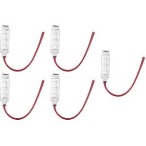 Dailygoods - 5 Stks 4Pin Mini RGB LED Dimmer Controller - Helderheid Verstelbare Dimmer - 12V naar 24V - Geschikt voor RGB Lichtstrips - Binnengebruik