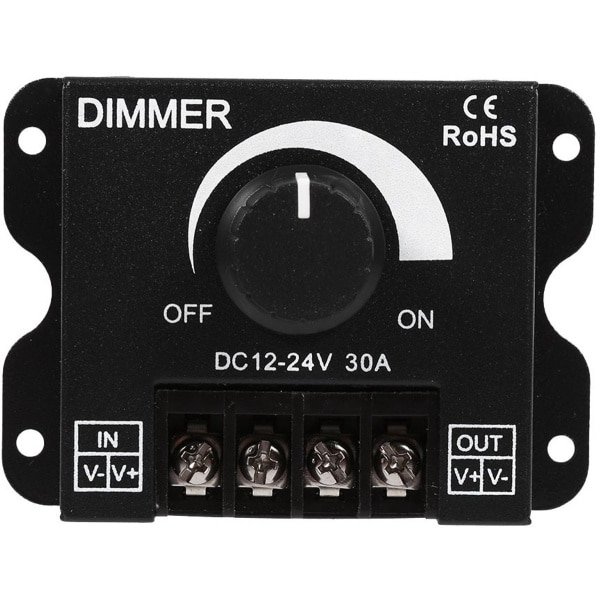 Dailygoods - Dailygoody - Led Schakelaar Dimmer - Dimmer Controller - Verstelbare Helderheid Lichtschakelaar - 12v-24v - Voor Led Strip Licht - 30a