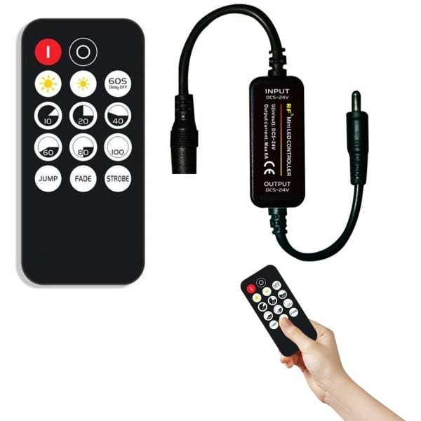 Dailygoody - Mini RF afstandsbediening - LED dimmer controller - 14 toetsen - Draadloze bediening - Multifunctioneel - Geschikt voor diverse LED toepa..
