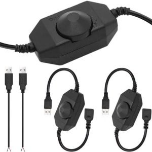 Dimmer USB-vrouwelijk naar mannelijk kabel met dimbare draaischakelaar Controller 5V LED-lichtslangschakelaar Verstelbare schakelaar 2 stuks