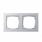 Gira E2 Afdekraam 2-voudig - Aluminium mat (System 55) - Schakelmateriaal - 021225