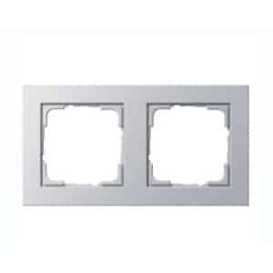 Gira E2 Afdekraam 2-voudig - Aluminium mat (System 55) - Schakelmateriaal - 021225