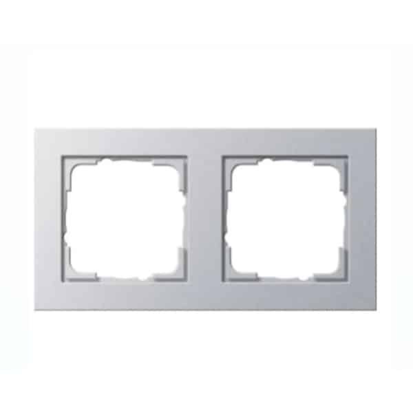 Gira E2 Afdekraam 2-voudig - Aluminium mat (System 55) - Schakelmateriaal - 021225 Gira E2 Afdekraam 2-voudig - Aluminium mat (System 55) - Schakelmateriaal - 021225