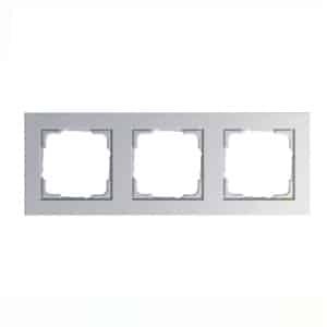 Gira E2 Afdekraam 3-voudig - Aluminium mat (System 55) - Schakelmateriaal - 021325