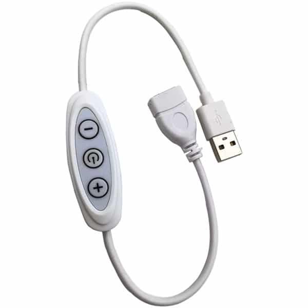 Han-Bar® USB Dimmer Schakelaar voor LED Strip Licht - 5V - 8 Helderheidsniveaus - Wit - 1 Stuks