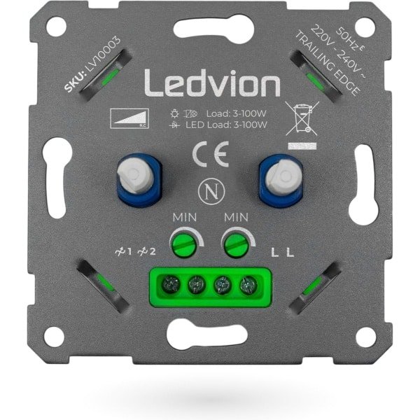 Ledvion - LED Duo Dimmer 3-100W - Universeel Ledvion - LED Duo Dimmer 3-100W - Universeel