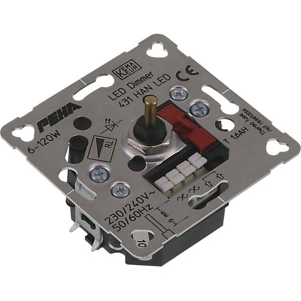 PEHA dimmer - inbouw - LED - 6-60W - universeel - 120W - DW - element PEHA dimmer - inbouw - LED - 6-60W - universeel - 120W - DW - element