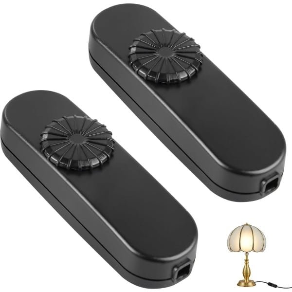 SnelShoppen - 2 x LED Licht Dimmer Schakelaar 5-100 W, Dimbaar van 0% tot 100%, Geschikt voor Lampen, LED Lampen, Tafellampen en Vloerlampen, Zwart SnelShoppen - 2 x LED Licht Dimmer Schakelaar 5-100 W, Dimbaar van 0% tot 100%, Geschikt voor Lampen, LED Lampen, Tafellampen en Vloerlampen, Zwart