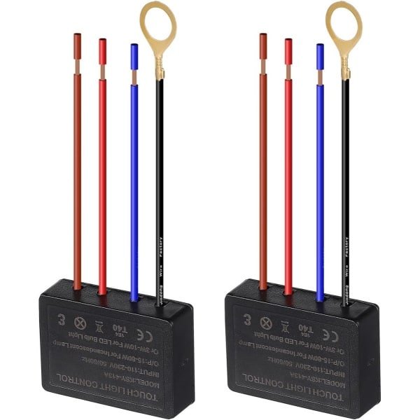 SnelShoppen - 2x Touch Switch Dimmer - 4-Way Touch Sensor voor LED Tafellampen - Eenvoudige Installatie - Dimbare Touch Lampen voor Thuis en Kantoor