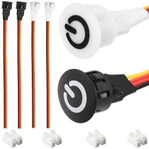SnelShoppen - 4x Touch Dimmer Switch, LED Dimmerschakelaar, DC 5V-12V, Voor Ingebouwde Desk Light Strip, Helderheidsregeling met Knop voor 13mm Gat