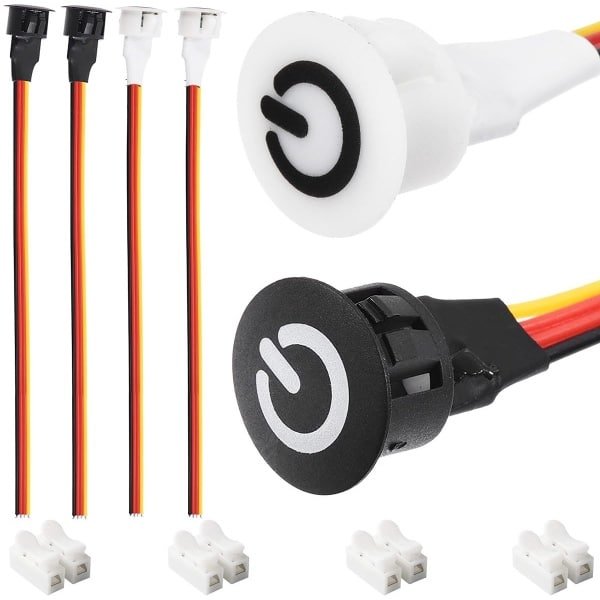 SnelShoppen - 4x Touch Dimmer Switch, LED Dimmerschakelaar, DC 5V-12V, Voor Ingebouwde Desk Light Strip, Helderheidsregeling met Knop voor 13mm Gat SnelShoppen - 4x Touch Dimmer Switch, LED Dimmerschakelaar, DC 5V-12V, Voor Ingebouwde Desk Light Strip, Helderheidsregeling met Knop voor 13mm Gat