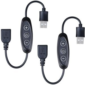 SnelShoppen - 5V USB Dimmer Schakelaar voor LED Strip Licht - 10 Helderheidsniveaus - 2 Stuks - Perfect voor Feest, Tuin, Keuken, Camping