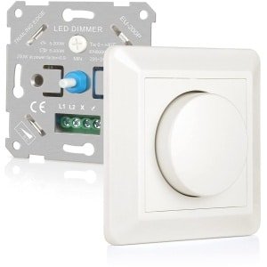 SnelShoppen - 5W-200W LED Dimmer Switch AC 220V-240V Dimbare LED Verlichting Cream Kleur Stille Wand Dimmer voor Woonkamer, Slaapkamer, Studie
