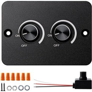 SnelShoppen - DC 12V Dimmer PWM LED Dimming Switch, Dubbele Dimmerschakelaar voor LED Lampen, Aluminium Drukknop voor Caravan, Boot, Trailer en Verlic