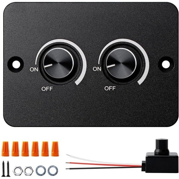 SnelShoppen - DC 12V Dimmer PWM LED Dimming Switch, Dubbele Dimmerschakelaar voor LED Lampen, Aluminium Drukknop voor Caravan, Boot, Trailer en Verlic SnelShoppen - DC 12V Dimmer PWM LED Dimming Switch, Dubbele Dimmerschakelaar voor LED Lampen, Aluminium Drukknop voor Caravan, Boot, Trailer en Verlic