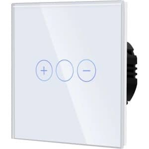 SnelShoppen - Dimmer 700W Touch Wandlamp Schakelaar met Gelaagd Glas Paneel voor Dimbare LED, Incandescent en Spaarlampen - 1 Weg - Wit