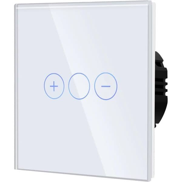 SnelShoppen - Dimmer 700W Touch Wandlamp Schakelaar met Gelaagd Glas Paneel voor Dimbare LED, Incandescent en Spaarlampen - 1 Weg - Wit SnelShoppen - Dimmer 700W Touch Wandlamp Schakelaar met Gelaagd Glas Paneel voor Dimbare LED, Incandescent en Spaarlampen - 1 Weg - Wit