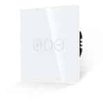 SnelShoppen - Dimmer Switch voor LED Verlichting - Touch Light Switch met Wit Tempered Glas en LED Achtergrondverlichting - Geen Neutraal Draad Nodig