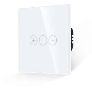 SnelShoppen - Dimmer Switch voor LED Verlichting - Touch Light Switch met Wit Tempered Glas en LED Achtergrondverlichting - Geen Neutraal Draad Nodig