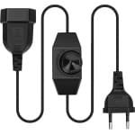 SnelShoppen - Dimmer voor LED-lampen met 2 m Verlengkabel en Regelbare Schakelaar - Eurostekkerkabel met Dimfunctie voor Thuis, Tuin, Feest en Camping