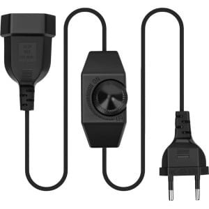 SnelShoppen - Dimmer voor LED-lampen met 2 m Verlengkabel en Regelbare Schakelaar - Eurostekkerkabel met Dimfunctie voor Thuis, Tuin, Feest en Camping