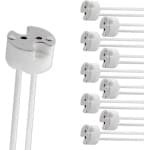 SnelShoppen - GU5.3 Fitting met 14 cm Siliconen Kabel, 12V-250V 2A Max 100W, Keramische MR16 Socket voor LED en Halogeen Spotlights, Set van 10