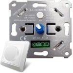 SnelShoppen - LED Dimmer 230V, Dimbare Wisselaar met Draai Knop voor Halogeen en LED Lampen, Stevige Witte Afdekkap, 5-200W, Universeel voor Thuisgebr
