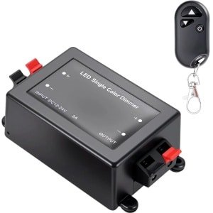 SnelShoppen - RF LED Dimmer Controller 12-24V DC 8A, Draadloze Dimmer Switch voor Enkelkleurige LED Strips, Afstandsbediening, Verlichting voor Feest,