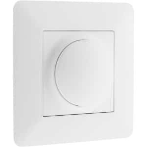 SnelShoppen - Rotating Dimmer LED Compatibel - Inbouwmontage, Compact Motor, Nauwkeurige Verstelling - Clip-On Bevestiging - 86 x 86mm Wit