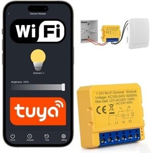 SnelShoppen - WLAN LED Dimmer Switch 2.4GHz, Dimbare Lichtschakelaar, Slimme Wifi Dimmer voor Alexa, Compatibel met Smart Life/Tuya App, Ultra Mini De