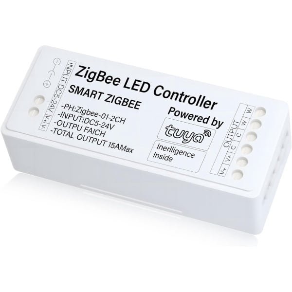 SnelShoppen - Zigbee LED Controller Dimmer Monochrome Cool White Slimme Lichtschakelaar met Stemcontrole, Compatible met Alexa en Google Assistant, Di SnelShoppen - Zigbee LED Controller Dimmer Monochrome Cool White Slimme Lichtschakelaar met Stemcontrole, Compatible met Alexa en Google Assistant, Di