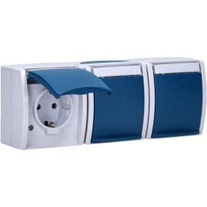Stopcontact - Wandcontact - Elektrificatie - Schakelmateriaal - 2300/3 - Blauw