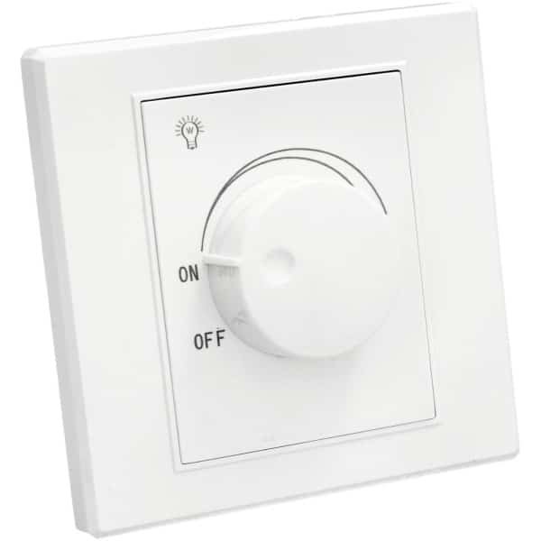 Thijox - 220V 600W TRIAC LED Dimmer Potentiometer voor Dimbare Downlights, LED Strips en Verlichting - Wit, Geschikt voor Woonkamer, Kantoor en Huis Thijox - 220V 600W TRIAC LED Dimmer Potentiometer voor Dimbare Downlights, LED Strips en Verlichting - Wit, Geschikt voor Woonkamer, Kantoor en Huis