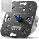 Thijox - LED Dimmer Schakelaar 3-300W VA - Universele Inbouw Draaidimmer voor Dimbare LED- en Halogeenlampen - Faseafsnijding - Afdekplaat Wit - Stand