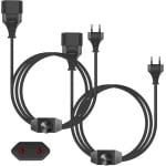 Thijox - LED-Dimmer met 2 m Kabel, Traploos Dimbare Lampdimmer voor LED-lampen, 2 Stuks, Zwart, 220-250 V, Max 100 W, Ideaal voor Woonkamer en Slaapka
