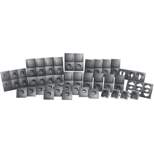 Wandcontactdoos Set - Schakelmateriaal - Woning Installatie - Mat Anthraciet Design - 95 Delig - Donkergrijs Wandcontactdoos Set - Schakelmateriaal - Woning Installatie - Mat Anthraciet Design - 95 Delig - Donkergrijs