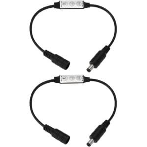 Zeynomax - LED Strip Dimmer - Mini Dimmer Switch - Voor LED Lichten - Zwart - DC 5.5x2.1mm - Voor Flexibele Verlichting - 12-24V