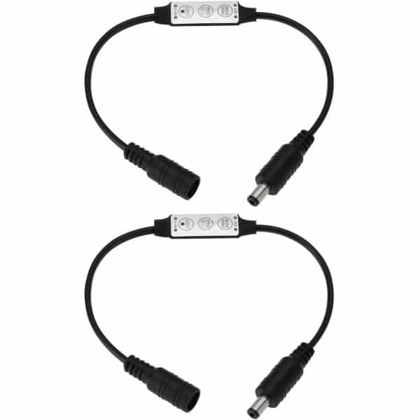 Zeynomax - LED Strip Dimmer - Mini Dimmer Switch - Voor LED Lichten - Zwart - DC 5.5x2.1mm - Voor Flexibele Verlichting - 12-24V