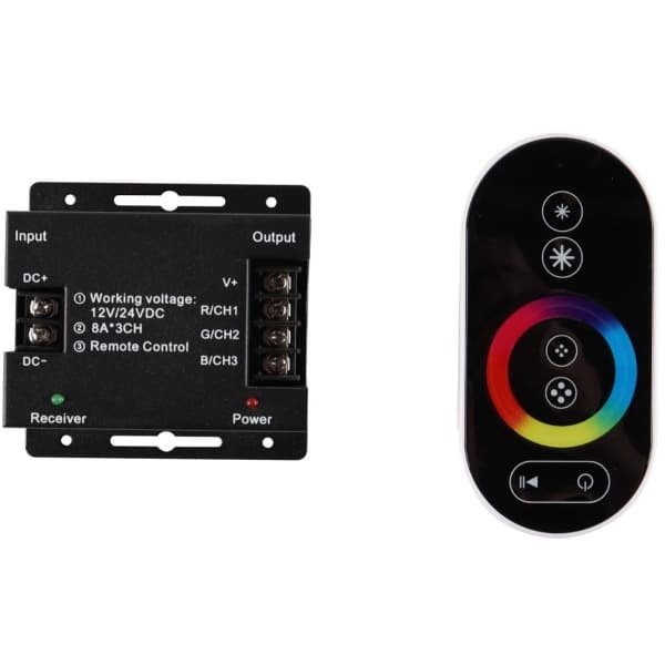 aladdien - LED Dimmer Switch - RF Afstandsbediening - 12V-24V voor Lichtstrips - Geschikt voor RGB Verlichting - Eenvoudige Installatie - Perfect vo.. aladdien - LED Dimmer Switch - RF Afstandsbediening - 12V-24V voor Lichtstrips - Geschikt voor RGB Verlichting - Eenvoudige Installatie - Perfect vo..