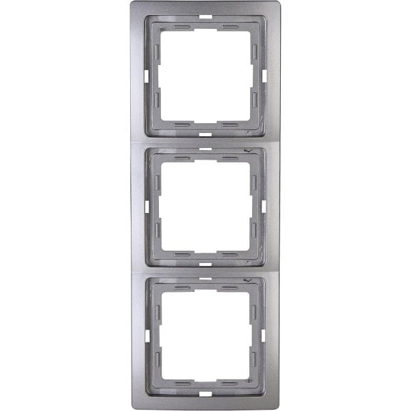 Afdekframe 3-voudig platina voor schakelmateriaal Afdekframe 3-voudig platina voor schakelmateriaal