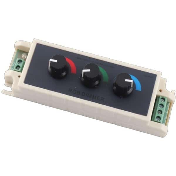 Allecto - LED Dimmer Controller - RGB LED Strips - 3 Kanaals PWM Dimmer - 12V-24V - Verlichting - Aanpasbare helderheid - Geschikt voor thuisgebrui...