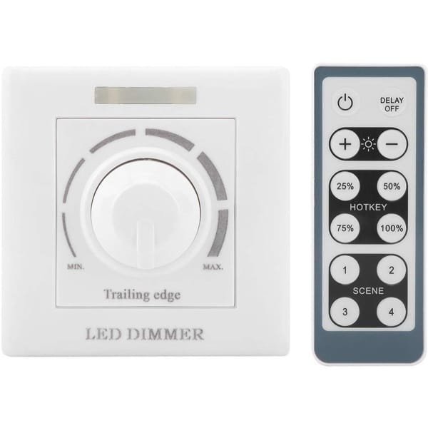 Allecto - Zerodis LED Dimmer Switch met IR Afstandsbediening - Dimbaar tot 200W, Geschikt voor 220V Allecto - Zerodis LED Dimmer Switch met IR Afstandsbediening - Dimbaar tot 200W, Geschikt voor 220V