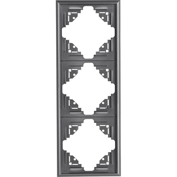 Kopp Malta Afdekraam - Frame Schakelmateriaal - Wandmontage - Speciaal Ontwerp - 3-voudig - Zilver-antraciet Kopp Malta Afdekraam - Frame Schakelmateriaal - Wandmontage - Speciaal Ontwerp - 3-voudig - Zilver-antraciet