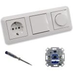 LED Dimmer Set - Draaicontroller Schakelaar - Verlichting Instellen - Fase-afsnijdimmer - 9 x 9 x 4 cm - Poolwit glanzend