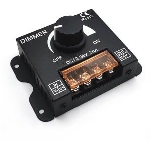 ONF3 - LED dimmer - helderheidsregelaar - 30A - zwart - dimbare LED-strips - geschikt voor 12V 24V - eenvoudig te installeren