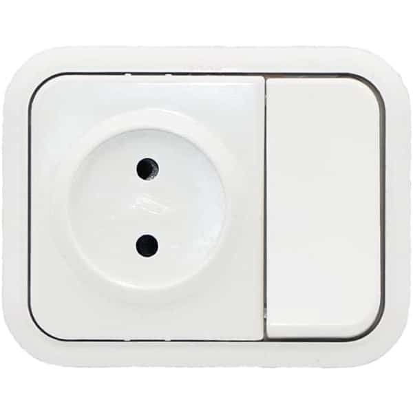 Schakelmateriaal - Stopcontact - Binnenhuis Installatie - Extra plat - 10 A 16 A - Wit
