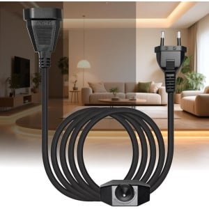 SnelShoppen - LED Dimmer Met Schakelaar 230V 2m Dimmers Voor Dimbare LED Lampen 1-100W, Geschikt Voor Neon LED Strips, Thuis, Tuin, Keuken