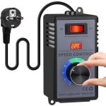 SnelShoppen - Speed Regulator 230V, Vermogensregelaar 10A 4000W, Dimmer met Overload Bescherming voor Motoren, Hoekslijpers, Blazers, EU Stekker